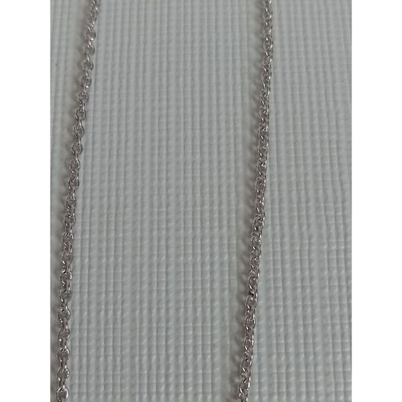 Triple Stone Drop Pendant Silver Toned Cable Link Lightweight Fashion Necklace - Picture 5 of 8